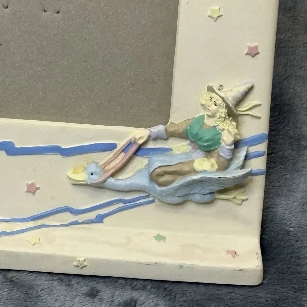 Ceramic Mother Goose Photo Frame 3x5 Vintage Decor